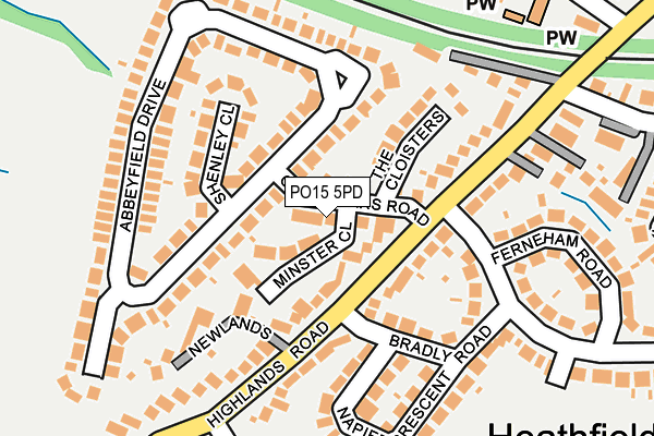 PO15 5PD map - OS OpenMap – Local (Ordnance Survey)