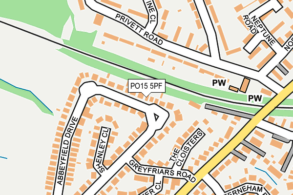 PO15 5PF map - OS OpenMap – Local (Ordnance Survey)