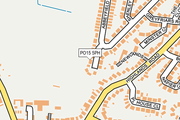 PO15 5PH map - OS OpenMap – Local (Ordnance Survey)