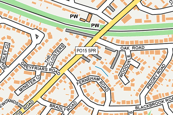 PO15 5PR map - OS OpenMap – Local (Ordnance Survey)