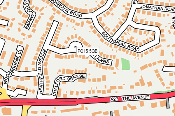 PO15 5QB map - OS OpenMap – Local (Ordnance Survey)