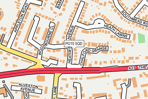 PO15 5QD map - OS OpenMap – Local (Ordnance Survey)