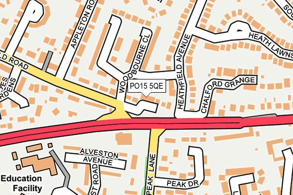 PO15 5QE map - OS OpenMap – Local (Ordnance Survey)