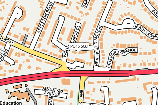 PO15 5QJ map - OS OpenMap – Local (Ordnance Survey)