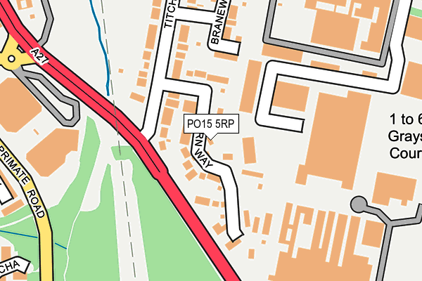 PO15 5RP map - OS OpenMap – Local (Ordnance Survey)