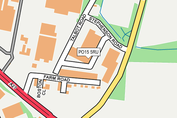 PO15 5RU map - OS OpenMap – Local (Ordnance Survey)