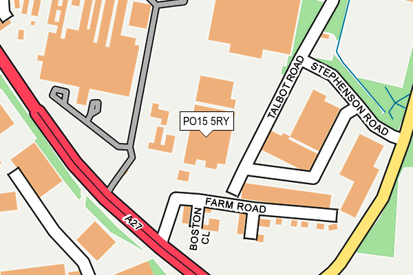 PO15 5RY map - OS OpenMap – Local (Ordnance Survey)