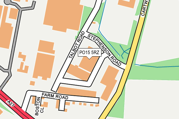 PO15 5RZ map - OS OpenMap – Local (Ordnance Survey)