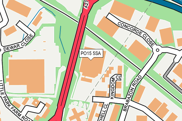 PO15 5SA map - OS OpenMap – Local (Ordnance Survey)