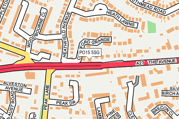 PO15 5SG map - OS OpenMap – Local (Ordnance Survey)