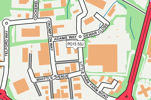 PO15 5SJ map - OS OpenMap – Local (Ordnance Survey)