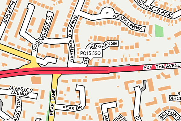 PO15 5SQ map - OS OpenMap – Local (Ordnance Survey)