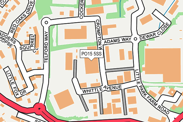 PO15 5SS map - OS OpenMap – Local (Ordnance Survey)