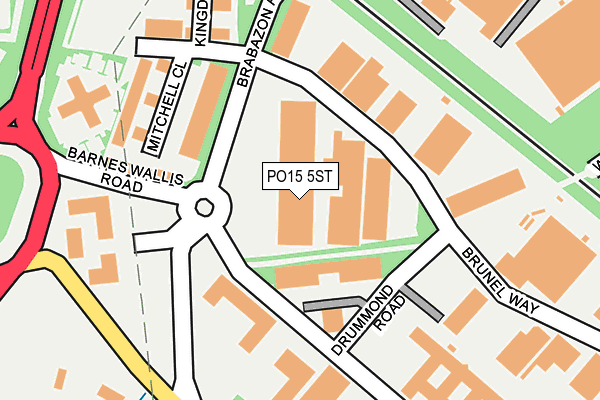 PO15 5ST map - OS OpenMap – Local (Ordnance Survey)