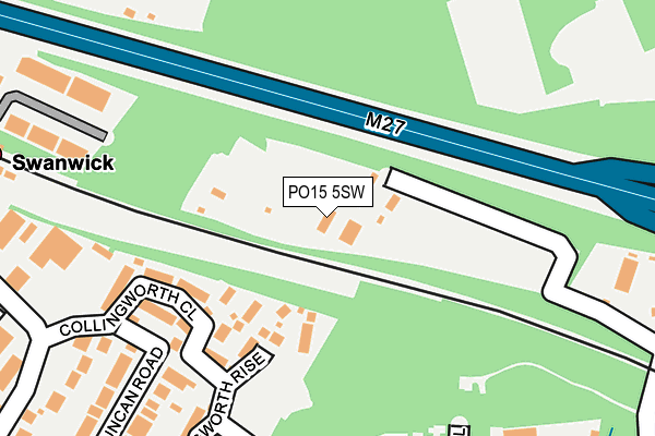 PO15 5SW map - OS OpenMap – Local (Ordnance Survey)