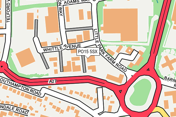 PO15 5SX map - OS OpenMap – Local (Ordnance Survey)