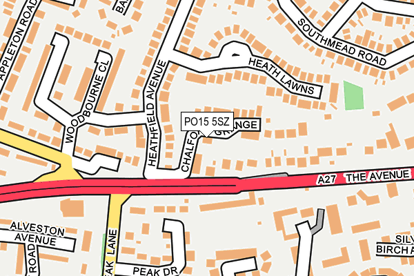 PO15 5SZ map - OS OpenMap – Local (Ordnance Survey)