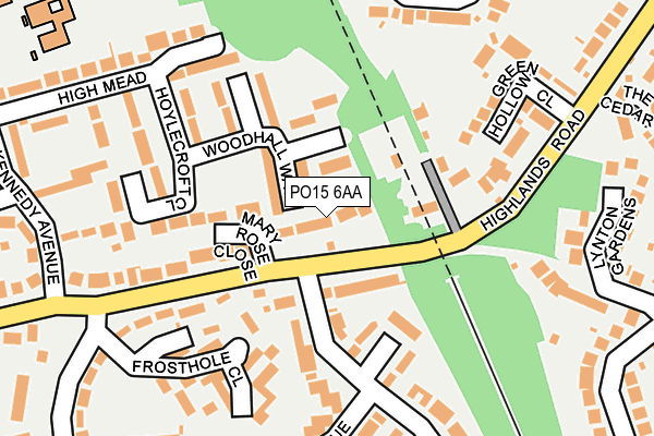 PO15 6AA map - OS OpenMap – Local (Ordnance Survey)