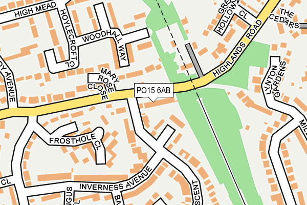 PO15 6AB map - OS OpenMap – Local (Ordnance Survey)