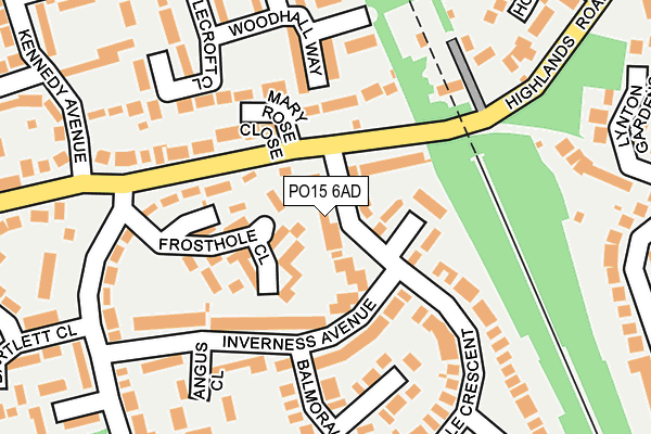 PO15 6AD map - OS OpenMap – Local (Ordnance Survey)