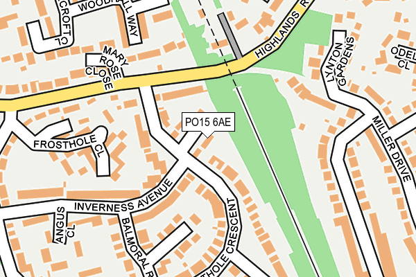 PO15 6AE map - OS OpenMap – Local (Ordnance Survey)