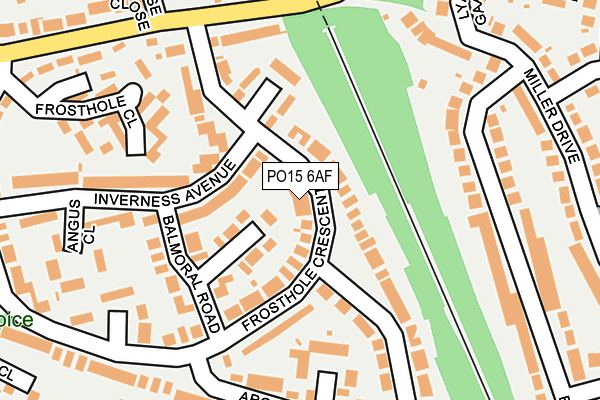 PO15 6AF map - OS OpenMap – Local (Ordnance Survey)