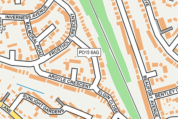 PO15 6AG map - OS OpenMap – Local (Ordnance Survey)