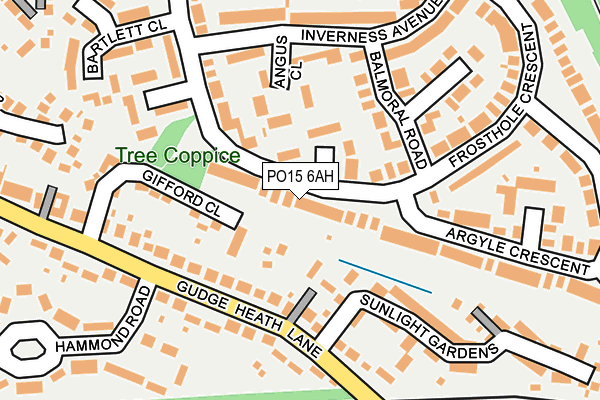 PO15 6AH map - OS OpenMap – Local (Ordnance Survey)