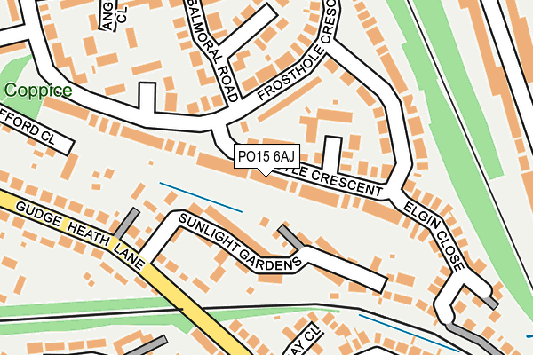 PO15 6AJ map - OS OpenMap – Local (Ordnance Survey)