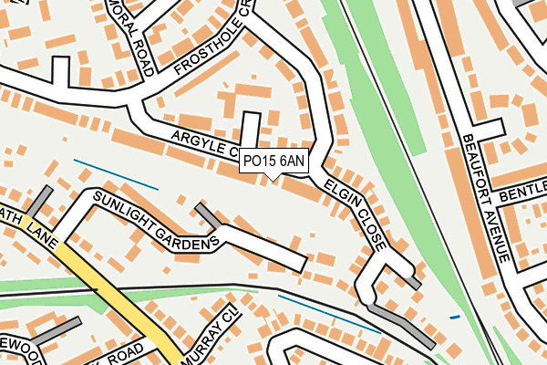 PO15 6AN map - OS OpenMap – Local (Ordnance Survey)