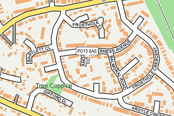 PO15 6AS map - OS OpenMap – Local (Ordnance Survey)