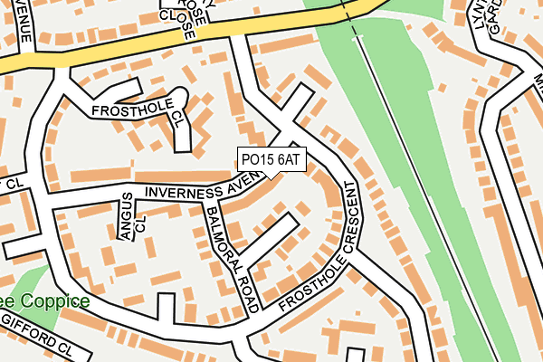 PO15 6AT map - OS OpenMap – Local (Ordnance Survey)