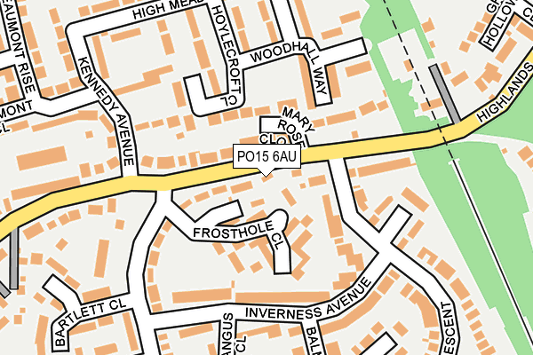 PO15 6AU map - OS OpenMap – Local (Ordnance Survey)