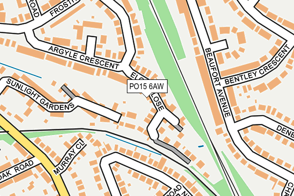 PO15 6AW map - OS OpenMap – Local (Ordnance Survey)