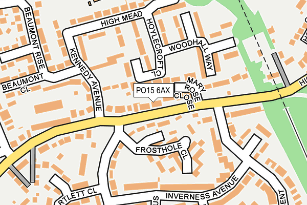 PO15 6AX map - OS OpenMap – Local (Ordnance Survey)