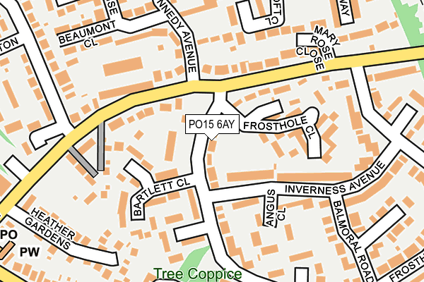 PO15 6AY map - OS OpenMap – Local (Ordnance Survey)