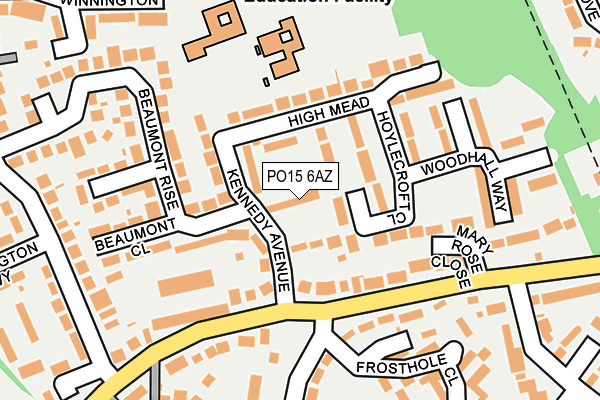 PO15 6AZ map - OS OpenMap – Local (Ordnance Survey)