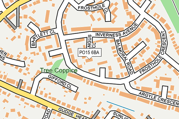 PO15 6BA map - OS OpenMap – Local (Ordnance Survey)