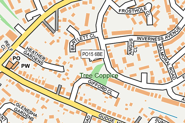 PO15 6BE map - OS OpenMap – Local (Ordnance Survey)