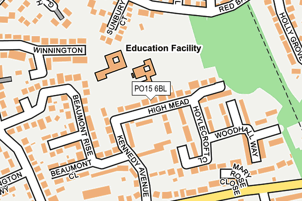 PO15 6BL map - OS OpenMap – Local (Ordnance Survey)