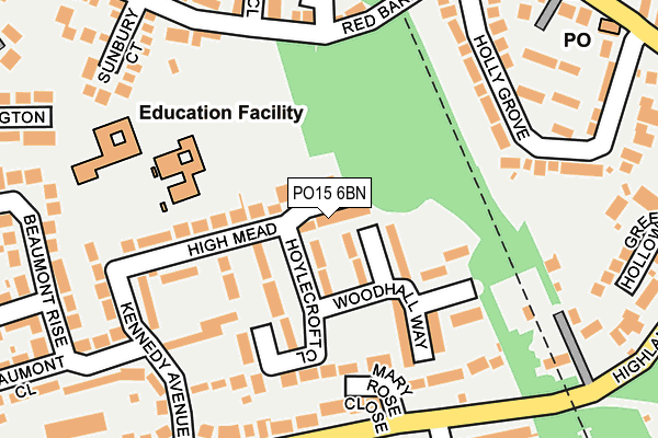 PO15 6BN map - OS OpenMap – Local (Ordnance Survey)
