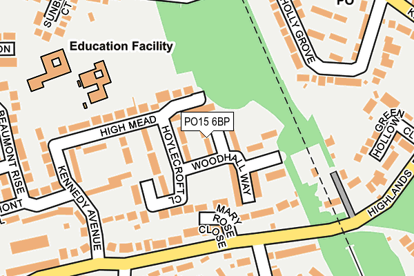 PO15 6BP map - OS OpenMap – Local (Ordnance Survey)