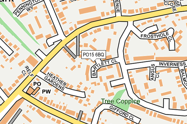 PO15 6BQ map - OS OpenMap – Local (Ordnance Survey)