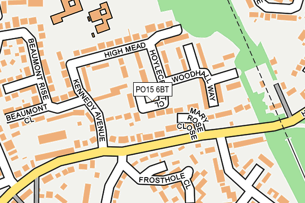 PO15 6BT map - OS OpenMap – Local (Ordnance Survey)