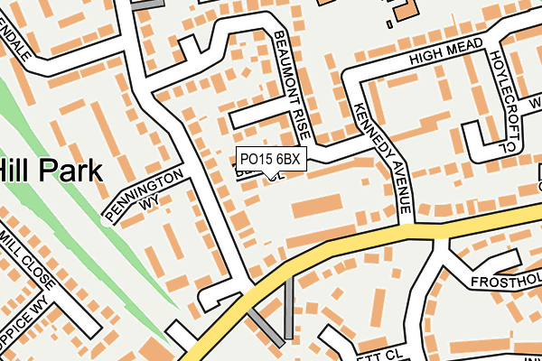 PO15 6BX map - OS OpenMap – Local (Ordnance Survey)