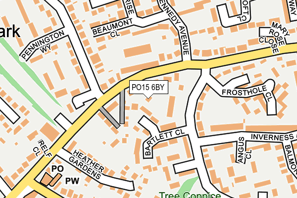 PO15 6BY map - OS OpenMap – Local (Ordnance Survey)