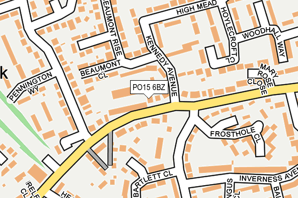 PO15 6BZ map - OS OpenMap – Local (Ordnance Survey)
