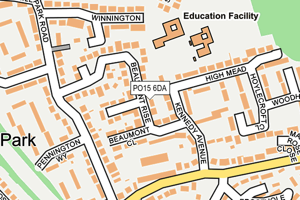 PO15 6DA map - OS OpenMap – Local (Ordnance Survey)