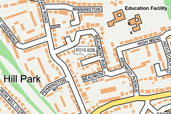 PO15 6DB map - OS OpenMap – Local (Ordnance Survey)