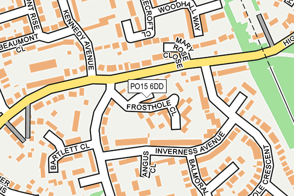 PO15 6DD map - OS OpenMap – Local (Ordnance Survey)